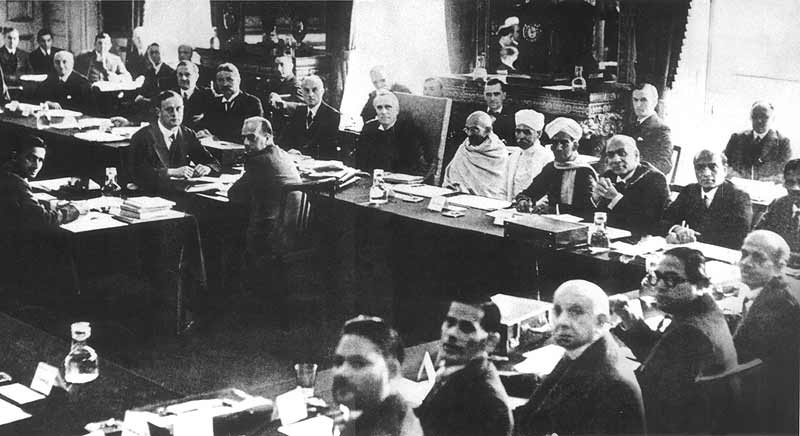 The Round Table Conference at St James's Palace, London (1 September – 1 December 1931), chaired by British Prime Minister Ramsay MacDonald. Ambedkar and Gandhi disagreed sharply at this conference.
