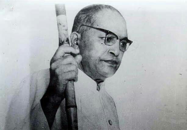 Ambedkar, looking serious and thoughtful, at the Deekshabhoomi ceremony in Nagpur, October 1956.