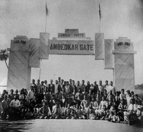 An "Ambedkar Gate" put up by supporters of Ambedkar's Independent Labour Party in the late 1930s. (The Commons description gives the place as Delhi.)