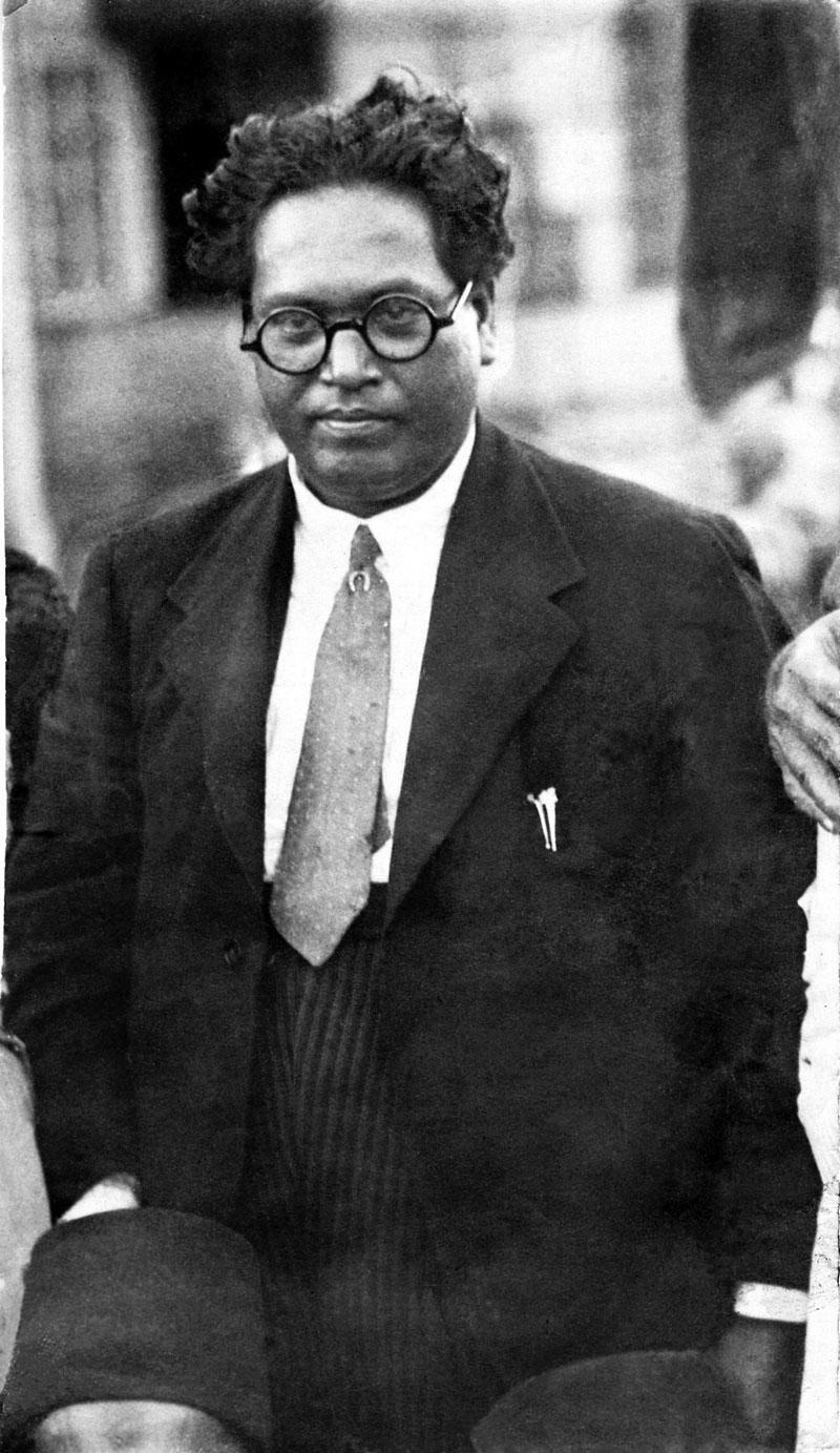 Ambedkar as a lawyer practising at the Bombay High Court. Commons dates this photograph to 1923.