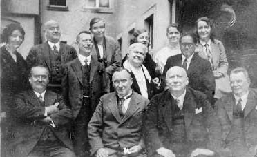 Ambedkar with foreign students and professors at the London School of Economics, dated 1916–17 on Wikimedia Commons.