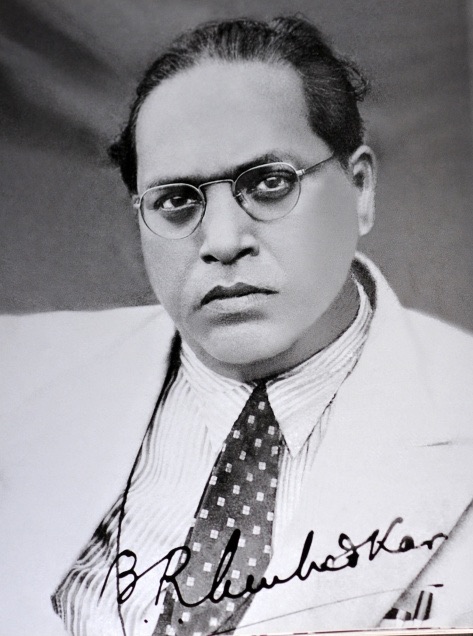 A portrait of Ambedkar signed by him, dated 4 October 1945 on Wikimedia Commons.