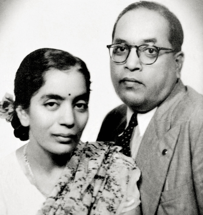 Ambedkar with his wife Dr. Savita Ambedkar in Delhi after their marriage in April 1948.
