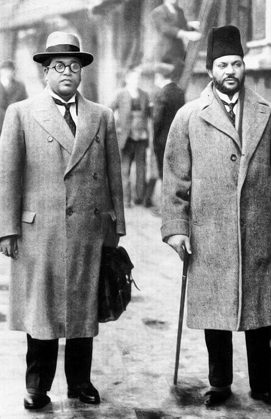 Ambedkar and Muhammad Zafarullah Khan photographed near the House of Commons in London during the Second Round Table Conference, September 1931.