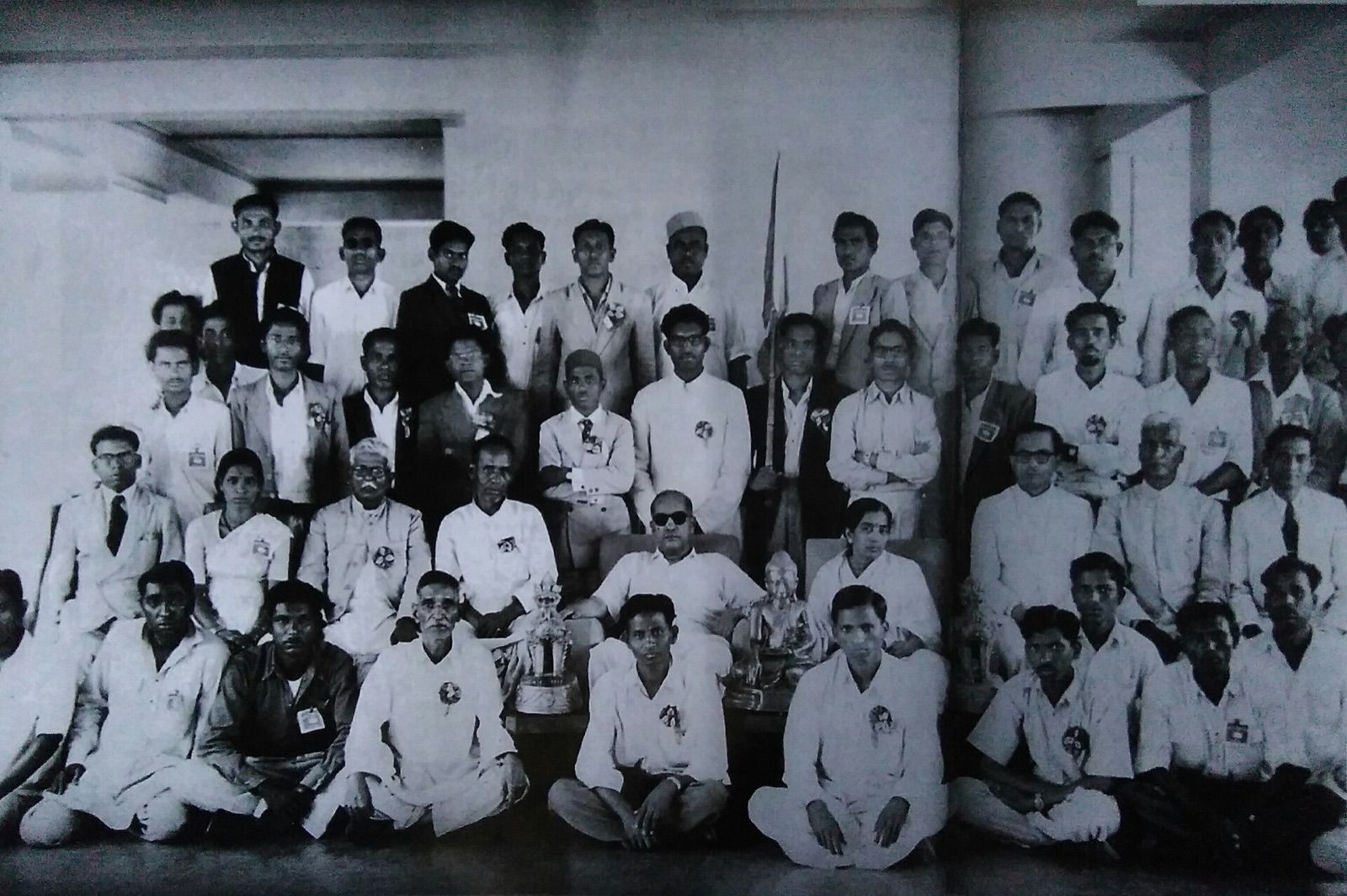 Ambedkar with executive committee members at the historic conversion ceremony in Nagpur, October 1956.