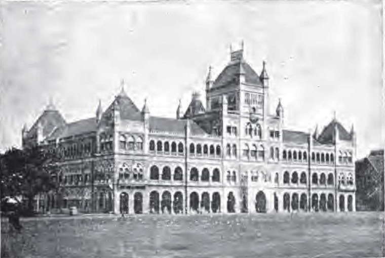 Elphinstone College, Bombay, in a photograph from 1904, published in D. A. Pinder's Visitor's Illustrated Guide to Bombay.