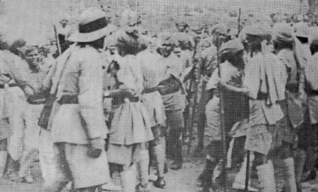 A photograph of the satyagraha led by Ambedkar at the Kalaram Temple in Nashik to demand entry for untouchable people, dated 2 March 1930 on Wikimedia Commons.