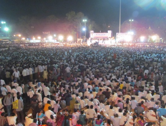 Ambedkar's death anniversary, 6 December, is observed as Mahaparinirvan Din, when lakhs of people come to Chaitya Bhoomi and nearby Shivaji Park, Mumbai. Photographed in 2013.
