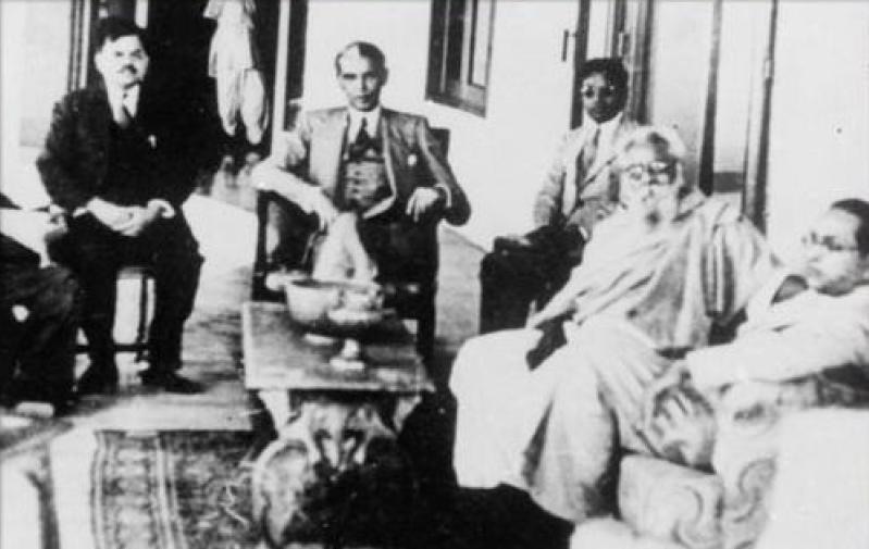 Muhammad Ali Jinnah, Periyar E. V. Ramasamy and Ambedkar at Jinnah's residence in Bombay on 6 January 1940.