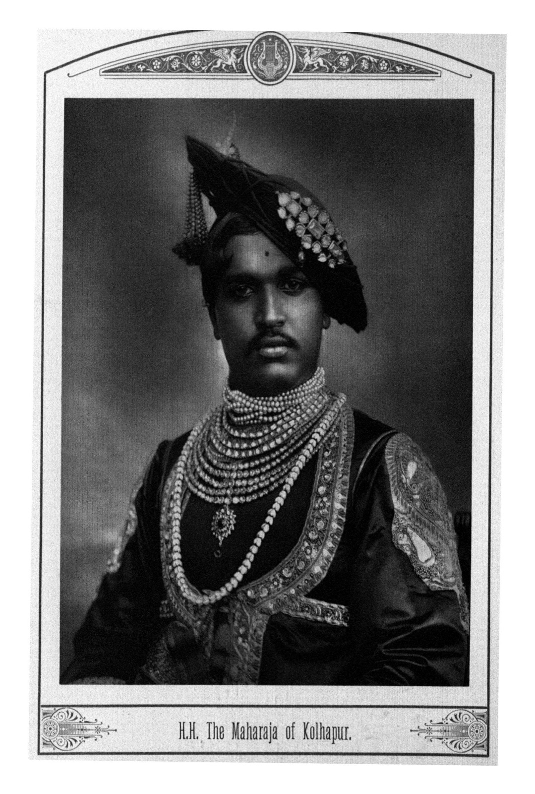 Chhatrapati Shahu Maharaj of Kolhapur, from Sorabji Jehangir's book Princes and Chiefs of India (1903). Shahu Maharaj supported Ambedkar's early work, including the paper Mooknayak.