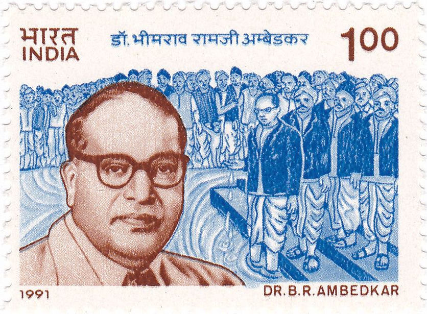 A postage stamp issued by India Post on 14 April 1991, Ambedkar's birth centenary.